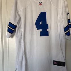 Brand New Dallas Cowboys Dak Prescott #4 NFL Nike “On Field” Game Jersey – White Men’s XL