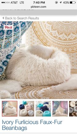 2 Faux-Furlicious Beanbags by Pottery Barn