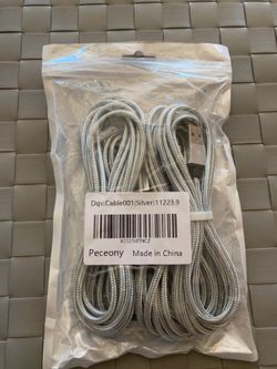 NEW IPHONE SILVER CABLES 5 PACK