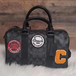 Coach with patches satchel