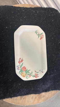 Vintage Floral Ceramic Serving Tray