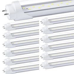 New 12 Pk T8 LED Bulbs 4 Foot Light 24W 3200LM 5000K Daylight White T8 Fluorescent Lights