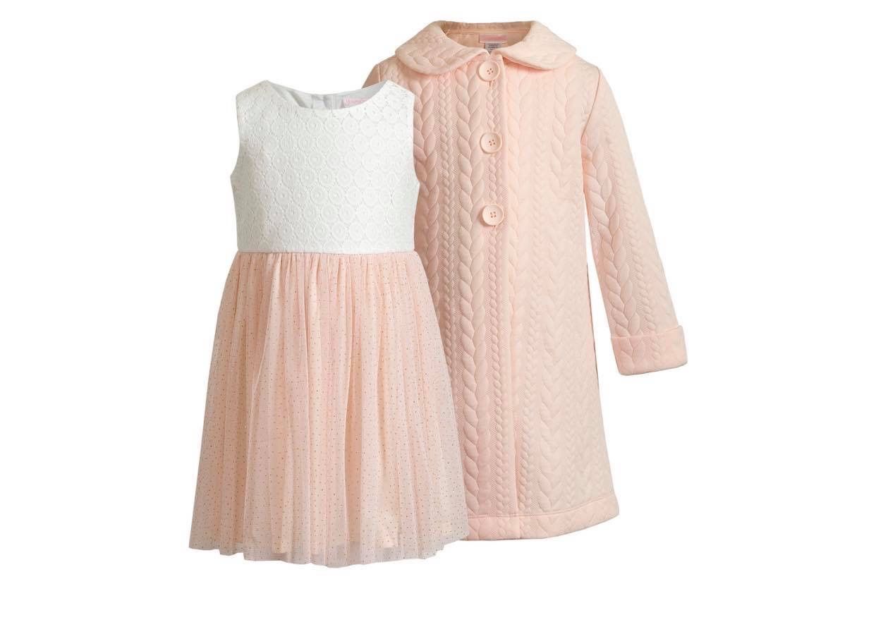 PINK ELEGANT DRESS & COAT COMBO (NEW) *2T*