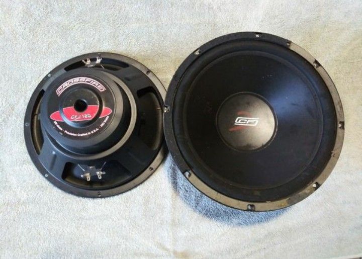 12" SUB WOOFERS 12" SUBS 12" SUBWOOFERS CF2 12D CROSSFIRE 250 WATTS PRECISON CRAFTED IN USA $30.00 for both