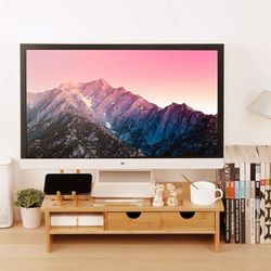 Monitor Stand Riser Desk Organizer-Bamboo 