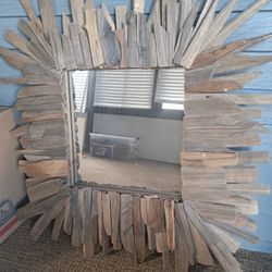 Real driftwood mirror
