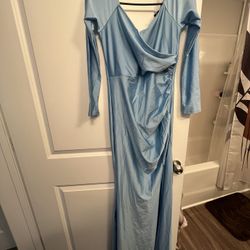 Baby Blue Long Sleeve Gown
