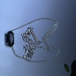 Kendra Scott Black Opaque Glass Necklace 