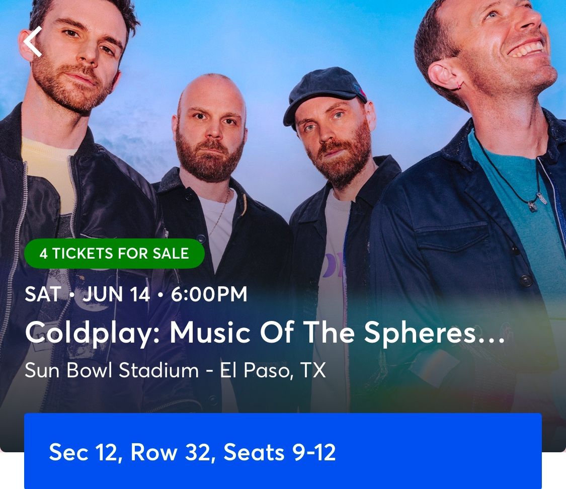 ColdPlay Concert Tickets