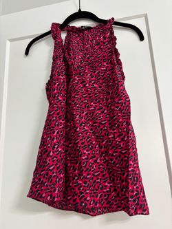 Express ' Hot Pink and Black Leopard blouse