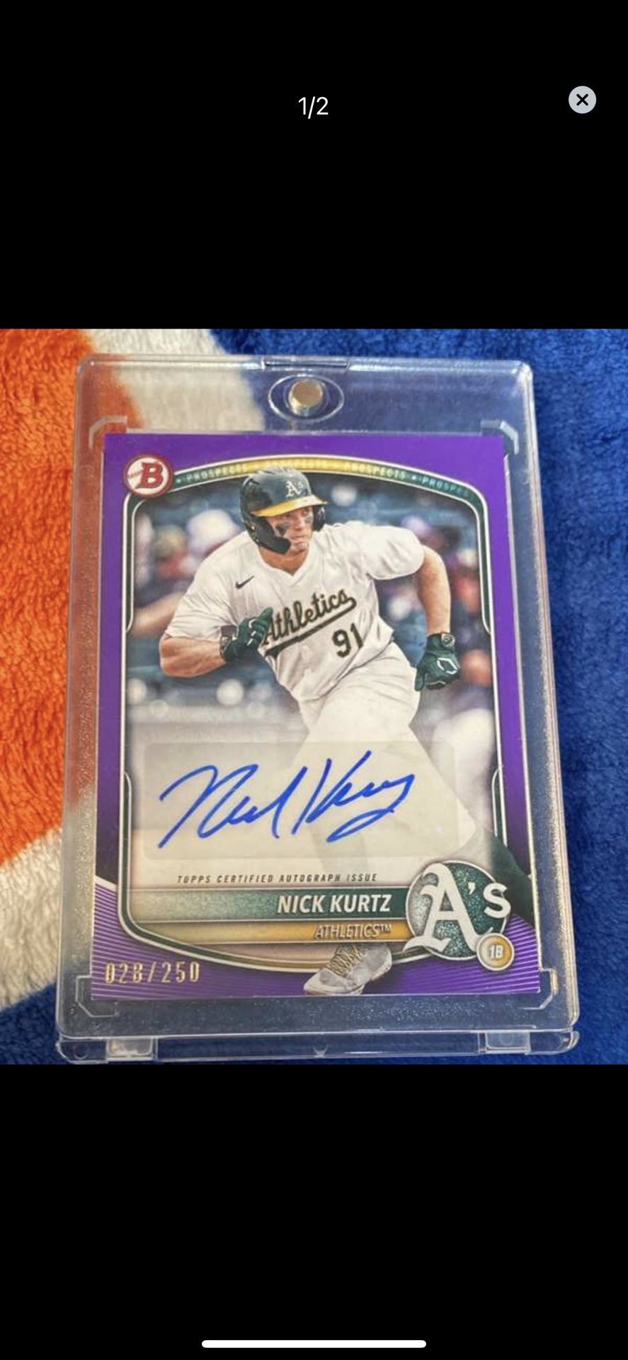 Nick Kurtz 2025 Bowman Chrome Purple Auto # To 250
