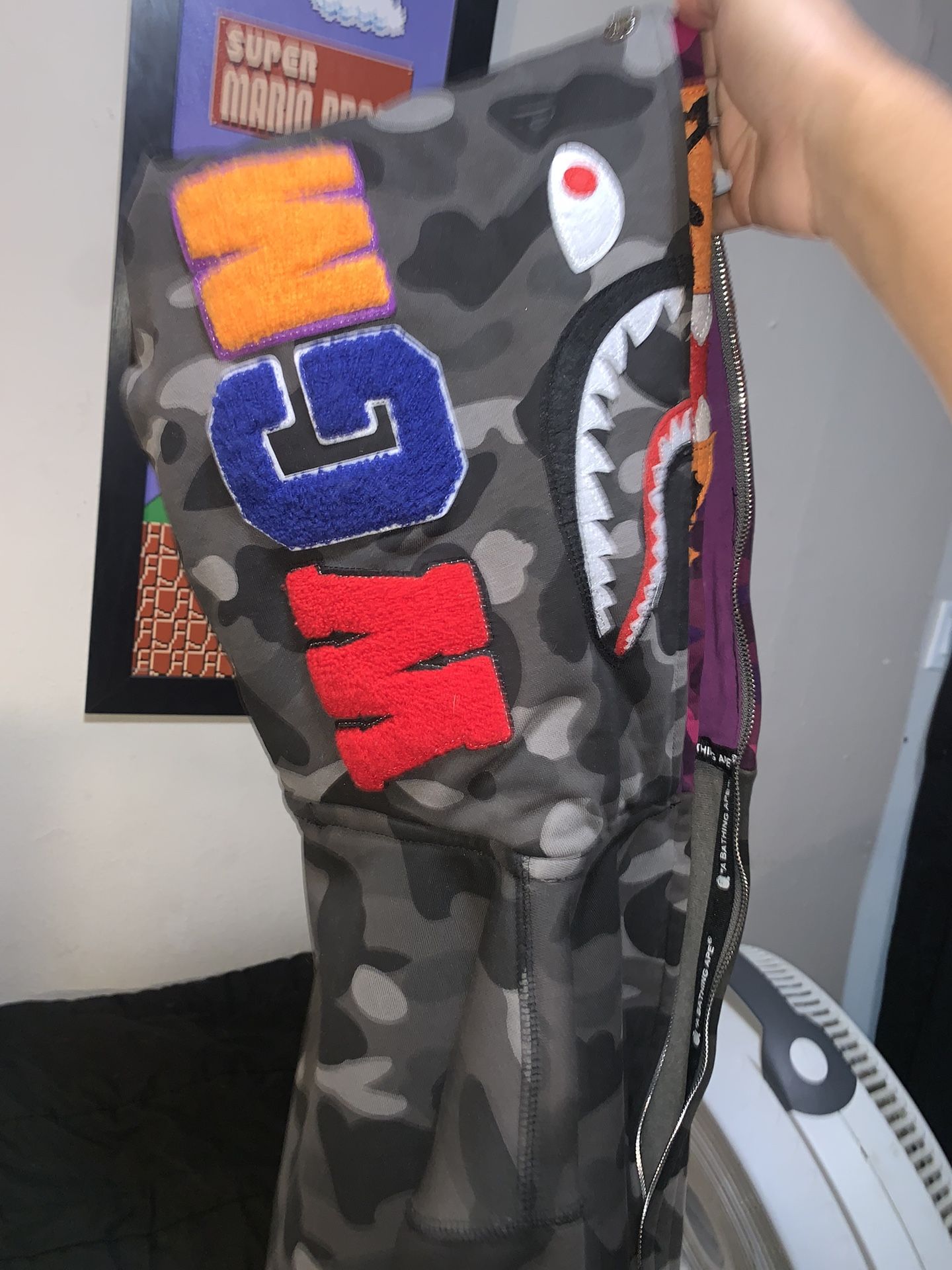 BAPE Tiger Shark Camo Full Zip Double Hoodie