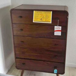 New Mid Century Chest W Curved Corners.  36” X 17” D X 53”H.  Free Delivery!