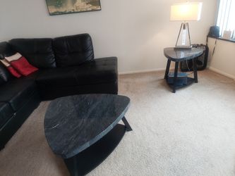 Couch and mable table