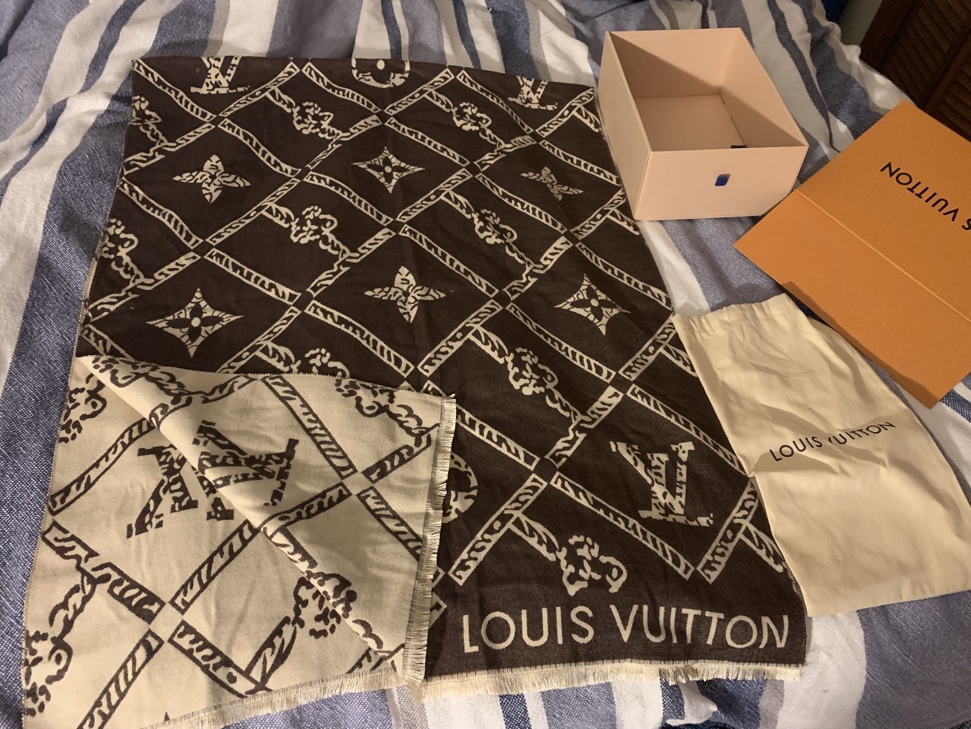 Louis Vuitton Shawl /Scarf 70 X 27 Silk/Wool Blend