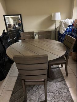 Gray dining table