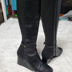 COLE HAAN~ BLACK LEATHER KNEE HIGH BOOTS!