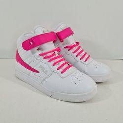 LA Gear Flame Hi Athletic Shoe - Little Kid - White / Pink / Blue