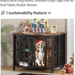 Easycom Dog Crate Furniture – 31.5” Assembly-Free Wooden Dog Kennel / End Table (Rustic Brown) – Brand New in Box – $135 OBO  Upgrade your space with 