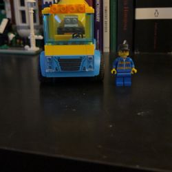 Lego construction worker and cement mixer truck 