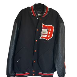 Mitchell Ness Black Red Varsity Jacket 