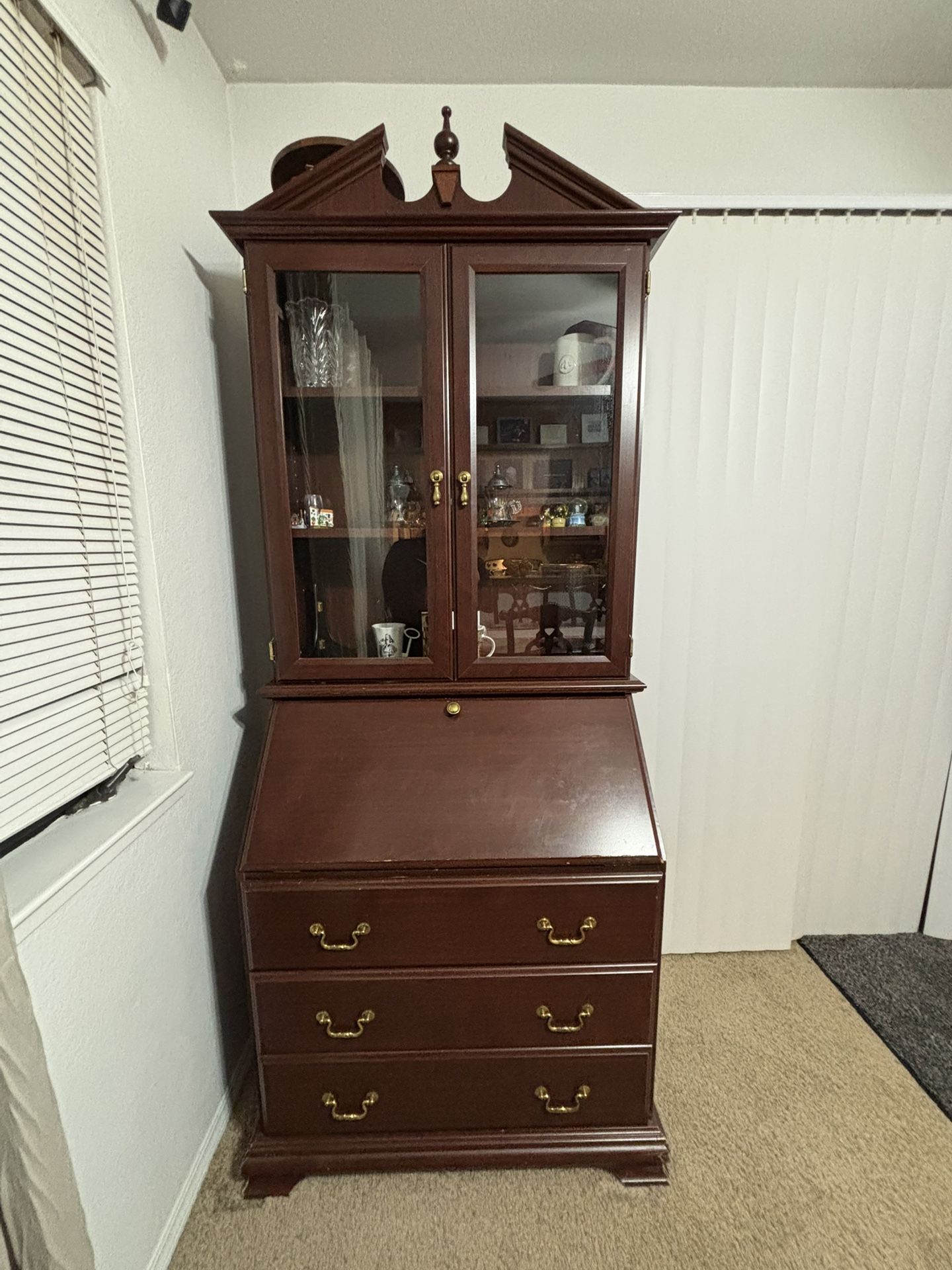 Beautiful mahogany Secretary Hutch