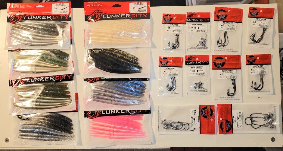 Lunker City Sluggo Bait & Tackle Bundle - 18 Items