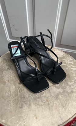 New Madden Girl Black Chunky Heels Shoes Sz 9.5
