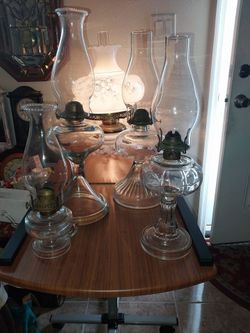 Vintage Set of 4 Eagle Burner Oil Lamps