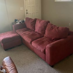 Luxurious Plush Red  Couch