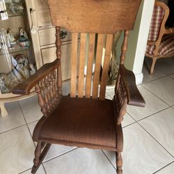 ANTIQUE 1868 - ROCKING CHAIR - JOHNSON & Co. - SOLID WOOD