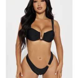 Women’s Fashion Nova Sexy Black 2 Piece Bikini Large Brand New 