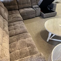 Storage Power Reclining Sectional!