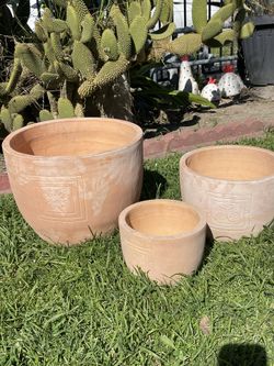 Terracotta Pots-Terracotta Planters -($75 set of 3 )