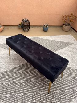 Black Velvet Entry Bench