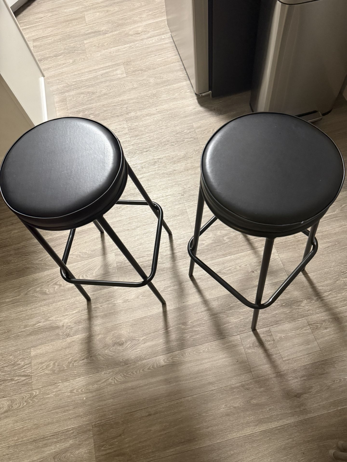 2 Black Bar Stools
