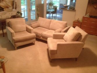 Leaving room sofa with two arm chairs set