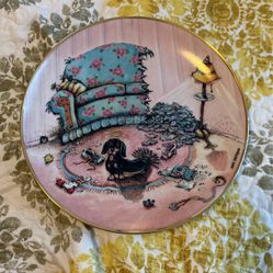 Danbury Mint; Art By Gary Patterson Limited Edition Dachshund China Plate “Patterson Dachshund Collection “The Cat Did It”