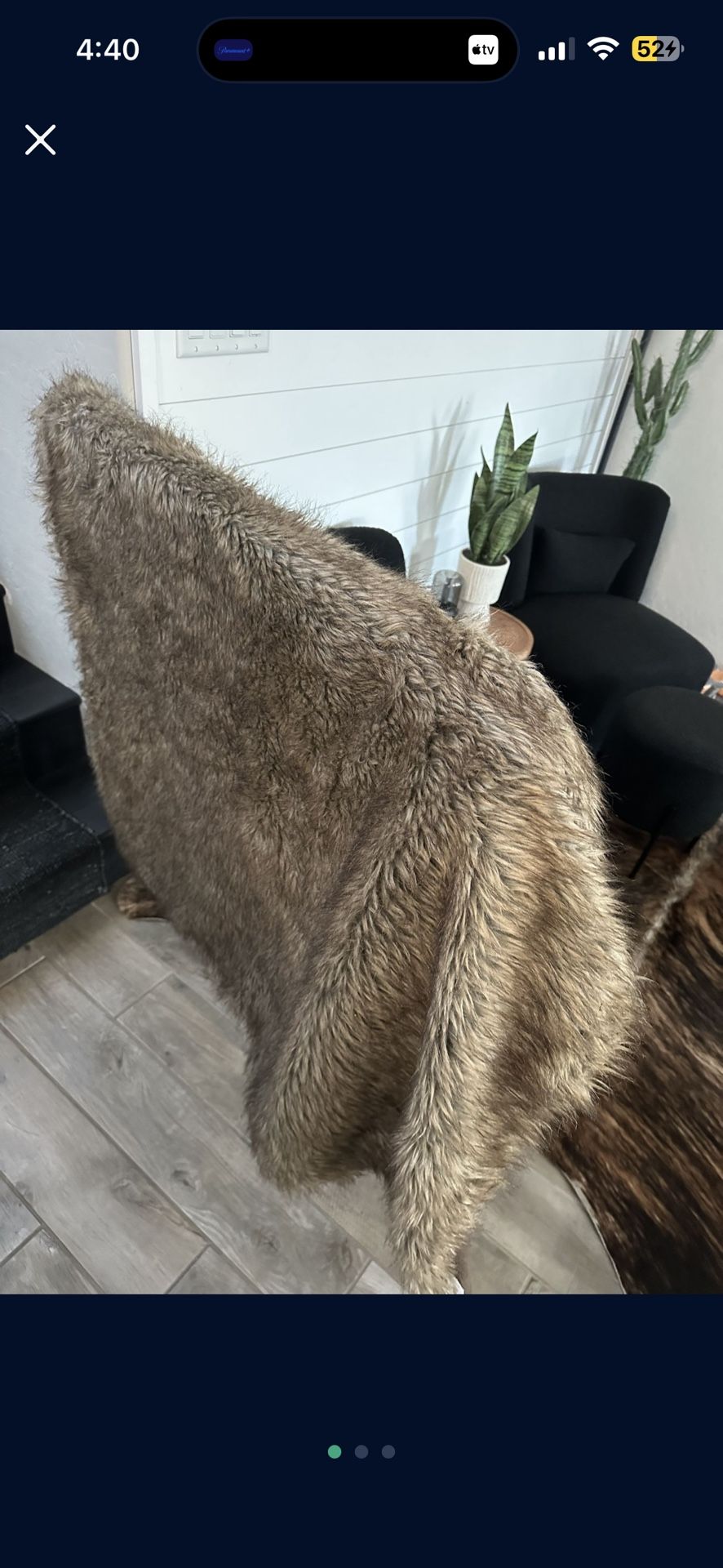 Faux Fur Brown Throw