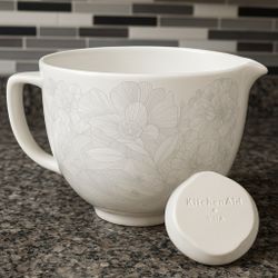 KitchenAid Ceramic Mixer Bowl – Floral Pattern, 5 Quart (KSM2CB5)