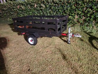 Small 4'x6'Utility Trailer with Wood Slat Sides