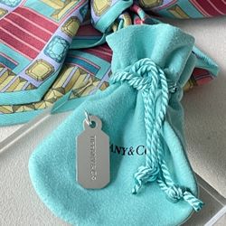 Tiffany & Co. Dog Tag  Diamond Charm in Silver NEW