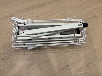 White Wire Pull-Out Cabinet Basket with Hardware