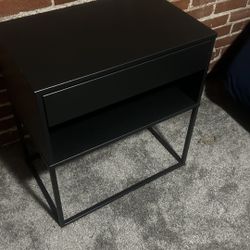Black Side Table With Drawer