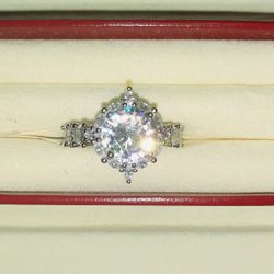 . 925 CZ Clear Crystal Ring Size 9