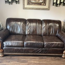 Leather Sofa With Love Seat 