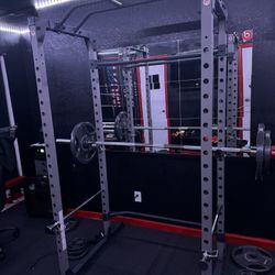 Fitness Reality Power Cage + Olympic Barbell + Plates