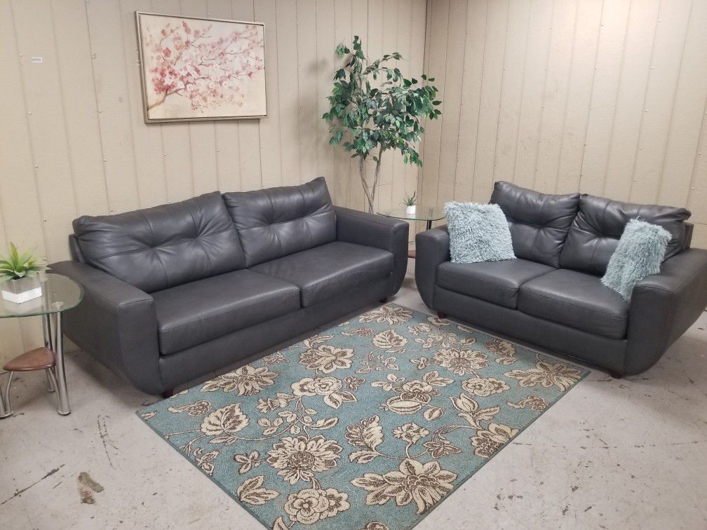 MEGA STEAL!!! 2 PIECE LEATHER SOFA SET ( GREY) ONLY $299 DELIVERY AVAILABLE!!!