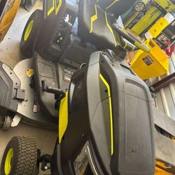 80V HP Brushless 42 in. Battery Electric Cordless Riding Lawn Tractor with (3) 80V 10Ah Batteries and Charger