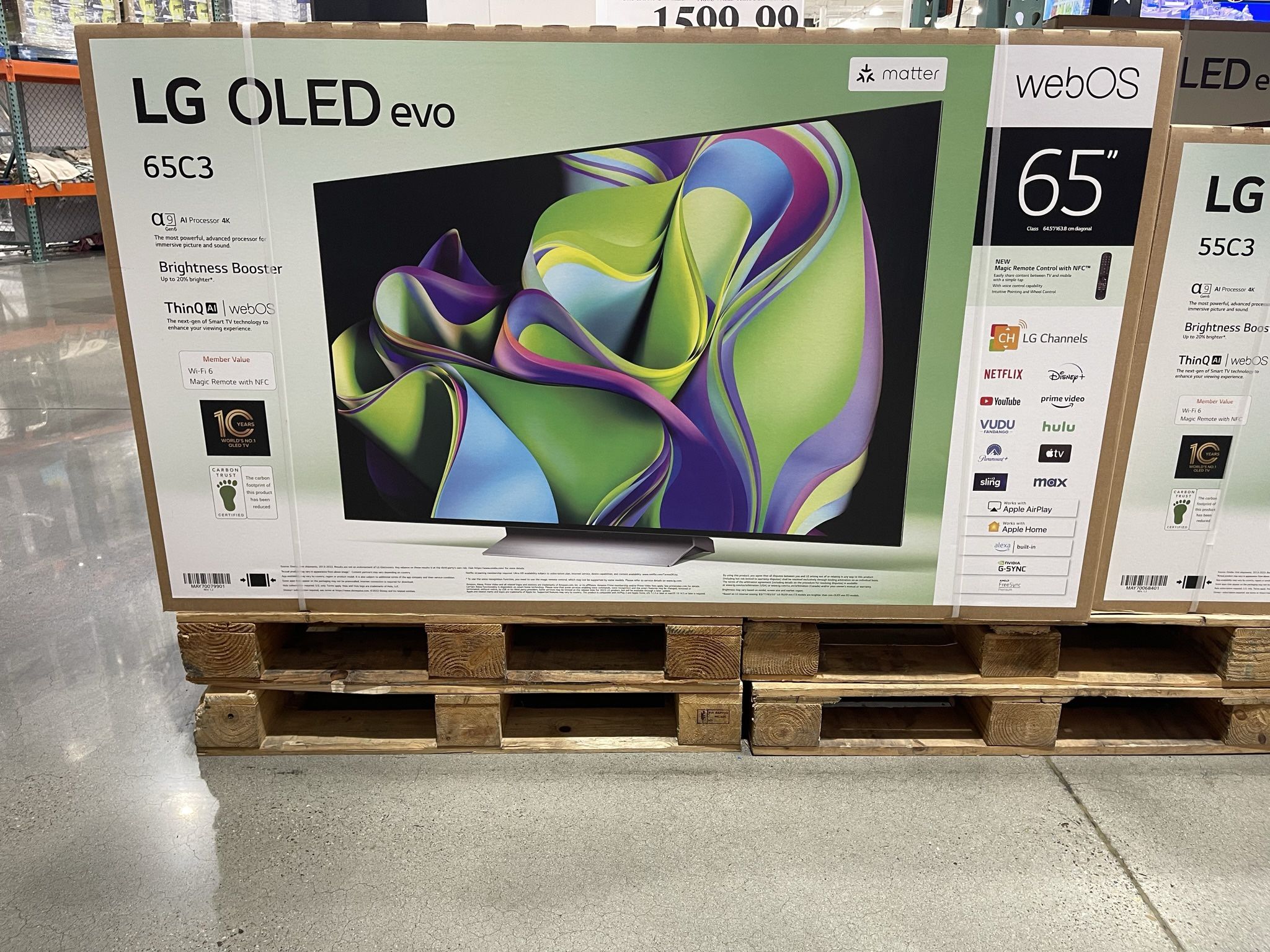 65” LG OLED Evo C3 4K Smart TV